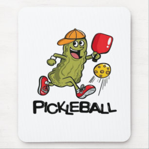 Funny Pickle Playing Pickleball Mouse Mat