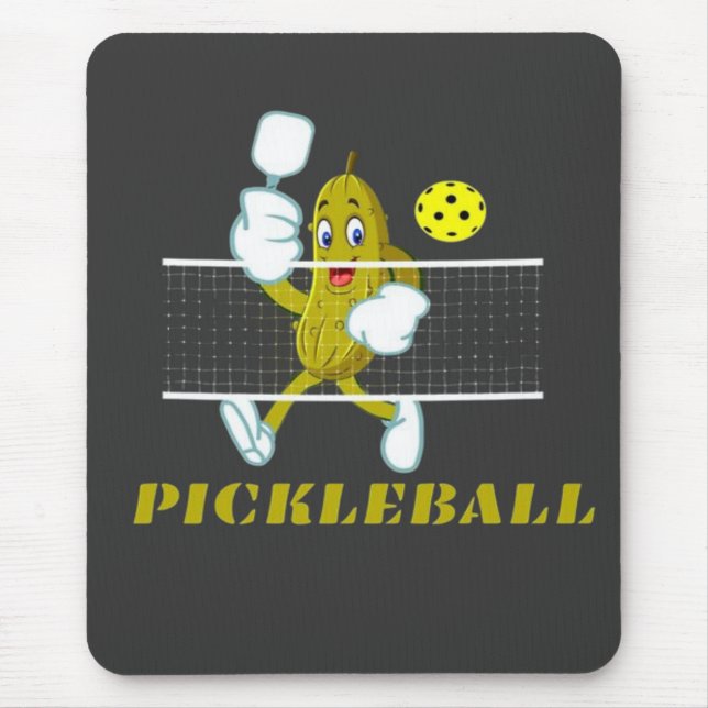 Funny Pickle Playing Pickleball  Mouse Mat (Front)
