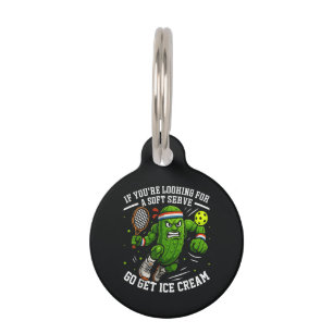 Funny Pickle Playing Pickleball Pet Tag