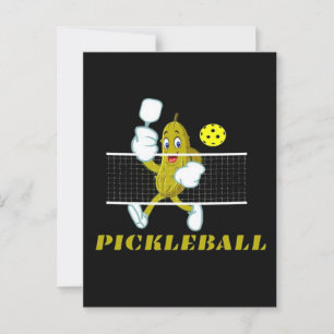 Funny Pickle Playing Pickleball Postcard