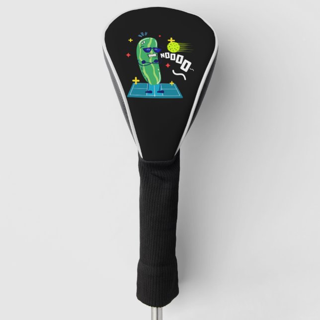 Funny Pickle Playing Pickleball - Scared The Pickl Golf Head Cover (Front)