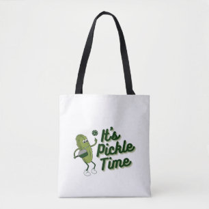 Funny Pickle Playing Pickleball  Tote Bag