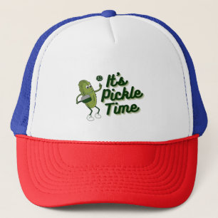 Funny Pickle Playing Pickleball Trucker Hat