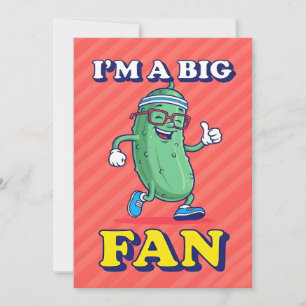 Funny Pickle Pun I’m A Big Fan Cartoon Design Thank You Card