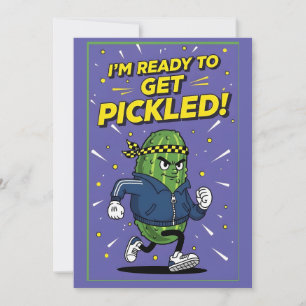 Funny Pickle Pun I’m Ready To Get Pickled Cartoon Thank You Card