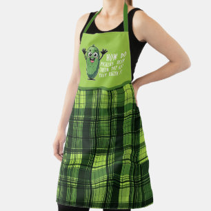 Funny pickle relish word art pun apron