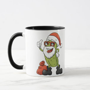 Funny Pickle Santa Claus Christmas Cartoon Holiday Mug