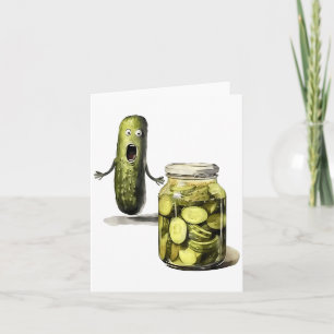 Funny Pickle Surprise A Cucumber And A Jar Of Slic Card