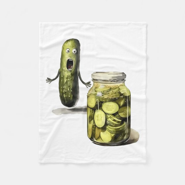 Funny Pickle Surprise A Cucumber And A Jar Of Slic Fleece Blanket (Front)