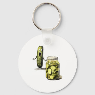 Funny Pickle Surprise A Cucumber And A Jar Of Slic Key Ring
