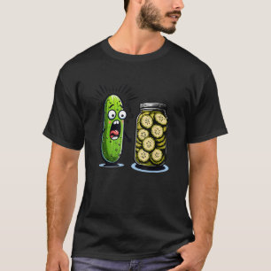 Funny Pickle Surprise A Cucumber And A Jar Of Slic T-Shirt