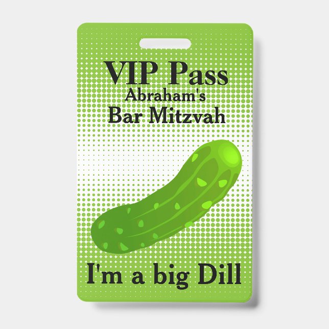 Funny Pickle VIP Party Badge ID Badge (Front)