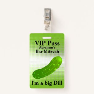 Funny Pickle VIP Party Badge ID Badge