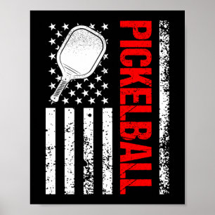 Funny Pickleball American Flag American Flag Poster