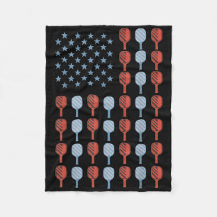 Funny Pickleball American Flag Usa Men Women 4th O Fleece Blanket