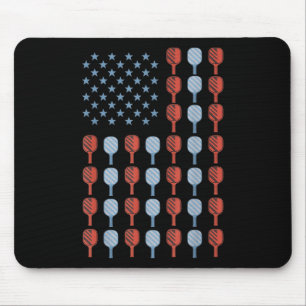 Funny Pickleball American Flag Usa Men Women 4th O Mouse Mat