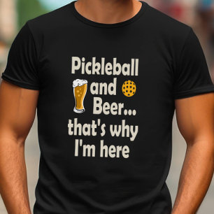 Funny Pickleball and Beer That's Why I'm Here Tri-Blend Shirt