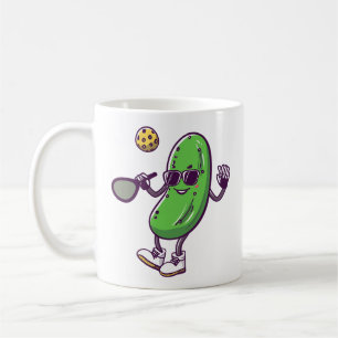 Funny Pickleball and Cool Cucumber: Playful Paddle Coffee Mug