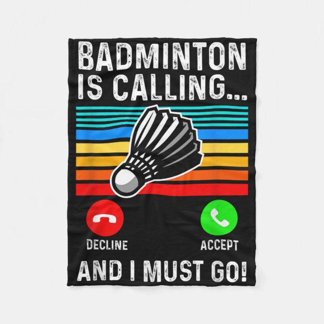 Funny Pickleball Badminton Shuttle  Fleece Blanket (Front)