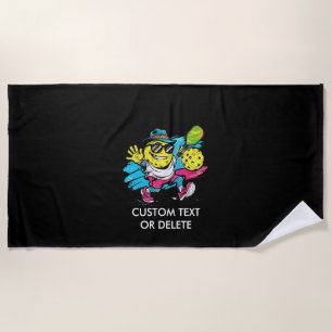 funny pickleball beach towel