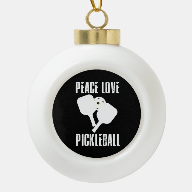Funny Pickleball  Ceramic Ball Christmas Ornament (Front)