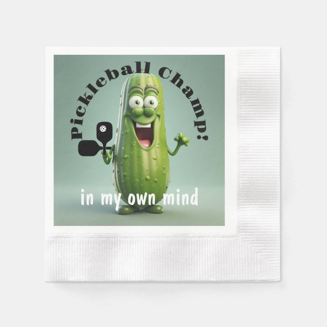 Funny Pickleball Champ Paper Napkin (Front)