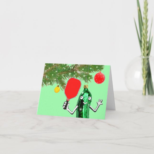 Funny Pickleball Christmas Holiday Gift Card (Front)