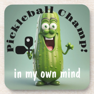 Funny Pickleball coasters with corkback - set of 6