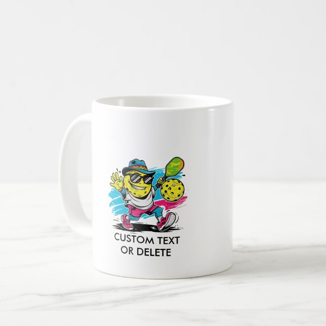 funny pickleball coffee mug (Front Left)