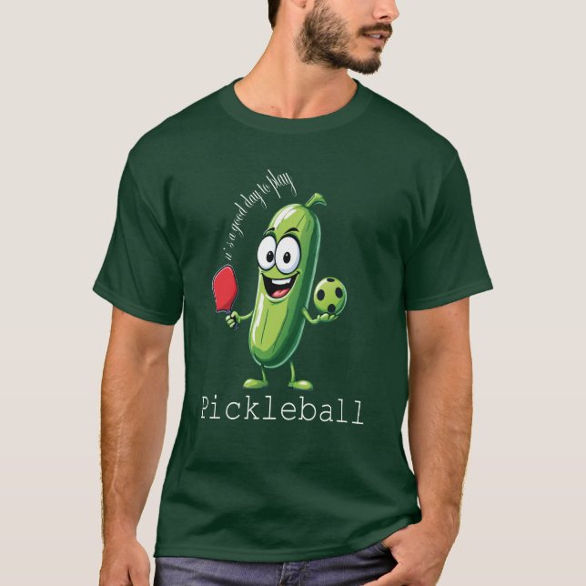 Funny Pickleball Cucumber Graphic T-Shirt (Front)