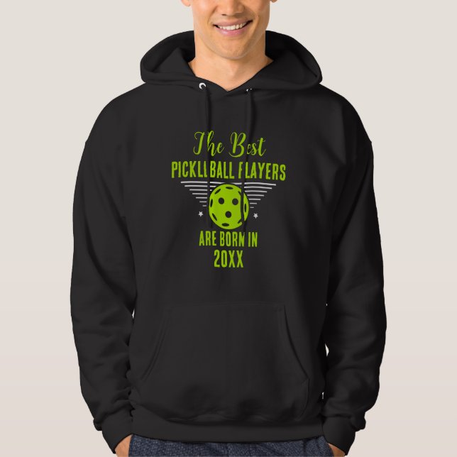 Funny Pickleball Custom Name Birthday Birth Date  Hoodie (Front)