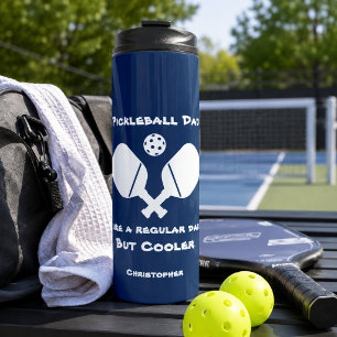 Funny Pickleball Dad Name Blue Thermal Tumbler