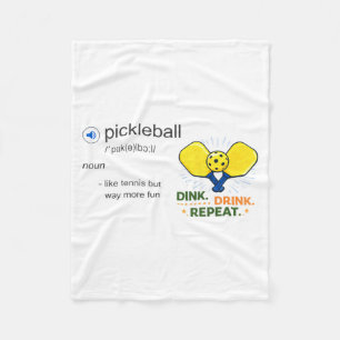 Funny pickleball definition like tennis but fun fleece blanket