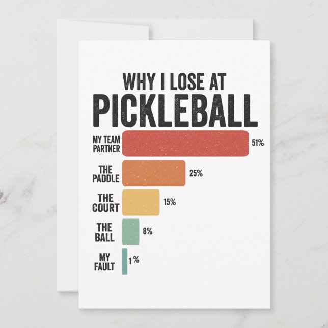 Funny Pickleball Dink Sport Why I Lose Pickleball Invitation (Front)