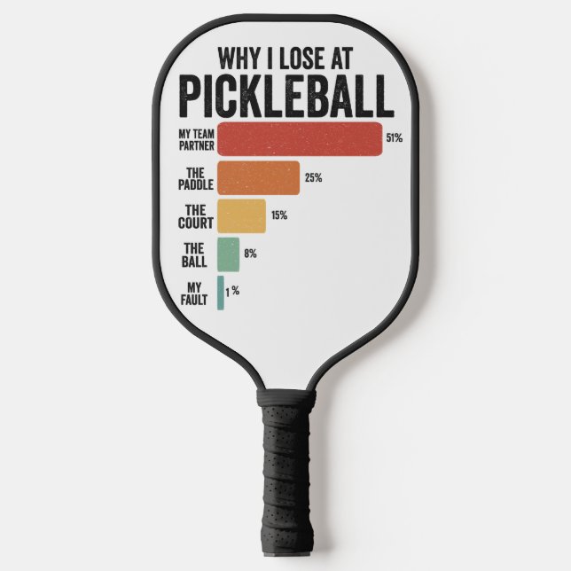 Funny Pickleball Dink Sport Why I Lose Pickleball Paddle (Front)