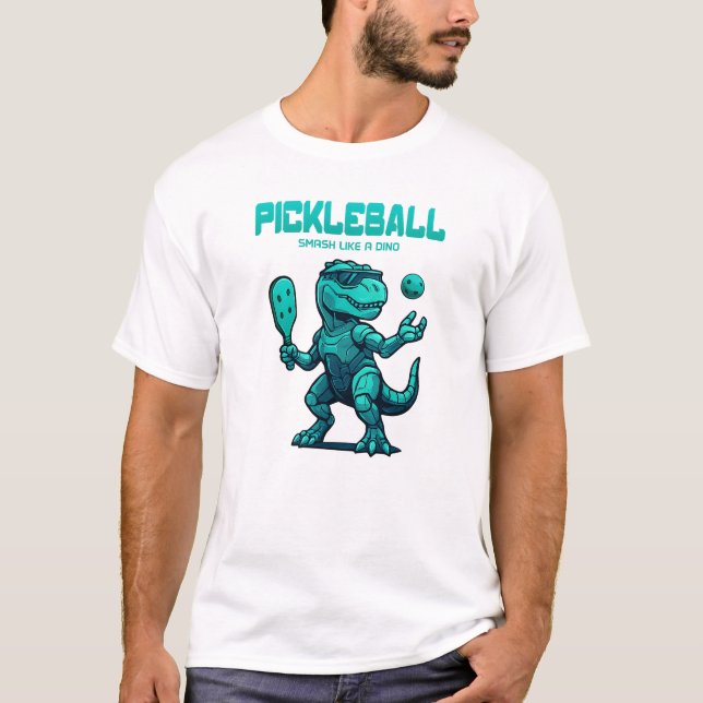Funny Pickleball -  Dinosaur Pickleball T-Shirt (Front)