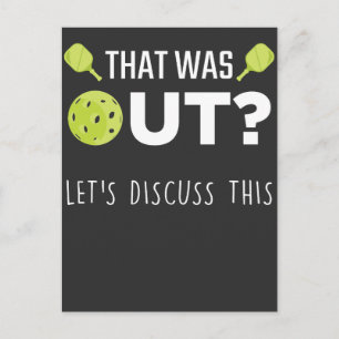 Funny Pickleball Discuss Joke Racquet Sportsman Postcard