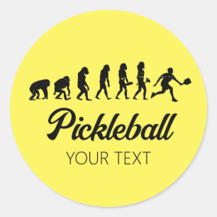 Funny Pickleball Evolution Personalised Classic Round Sticker