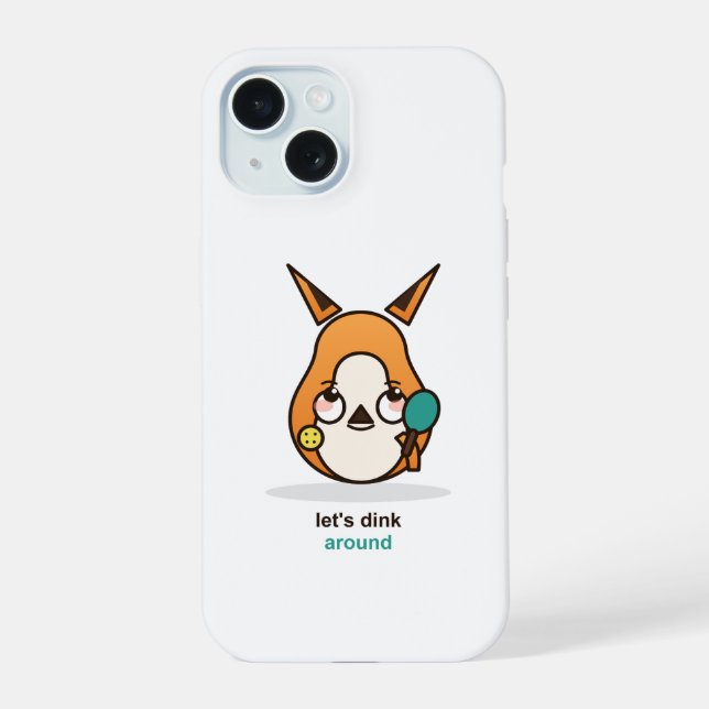 Funny Pickleball Fox Lets Dink Around iPhone 15 Case (Back)