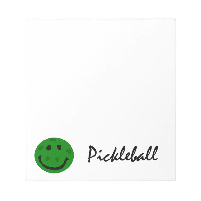Funny Pickleball Green Face Notepad (Front)