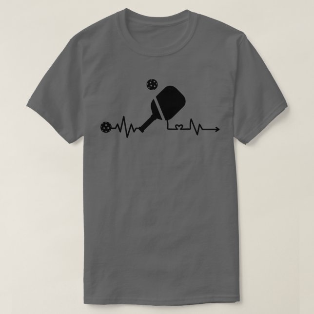 Funny Pickleball Heartbeat T-Shirt (Design Front)