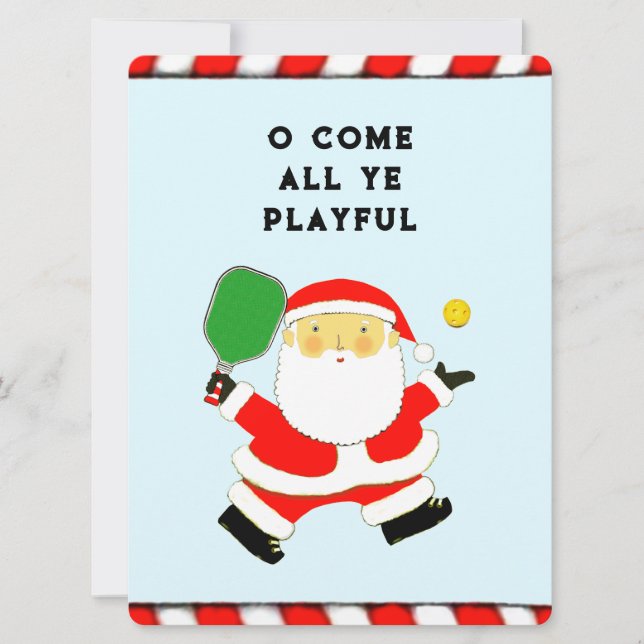 funny pickleball holiday cards (Front)