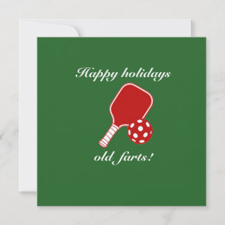 Funny Pickleball Holiday Old Farts Graphic Card