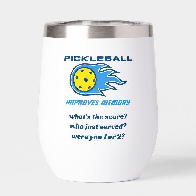 FUNNY Pickleball Improves Memory Water Bottle (Back)