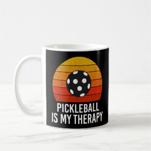 Funny Pickleball Is My Therapy Retro Vintage Coffee Mug