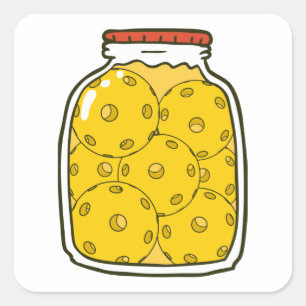 Funny Pickleball Jar Square Sticker