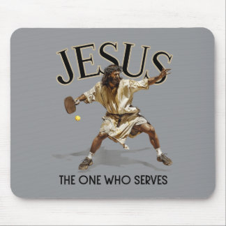Funny Pickleball Jesus The One Who Serves Mouse Mat