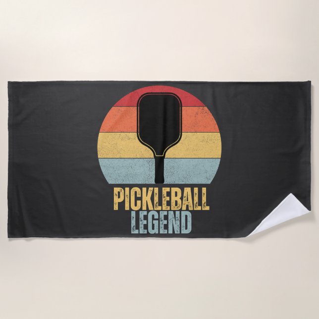 Funny Pickleball Legend Beach Towel (Front)