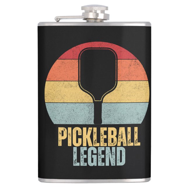 Funny Pickleball Legend Hip Flask (Front)
