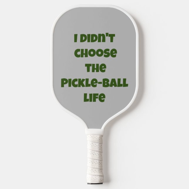 Funny Pickleball Life Quote Black & White.RED.BLUE Pickleball Paddle (Front)